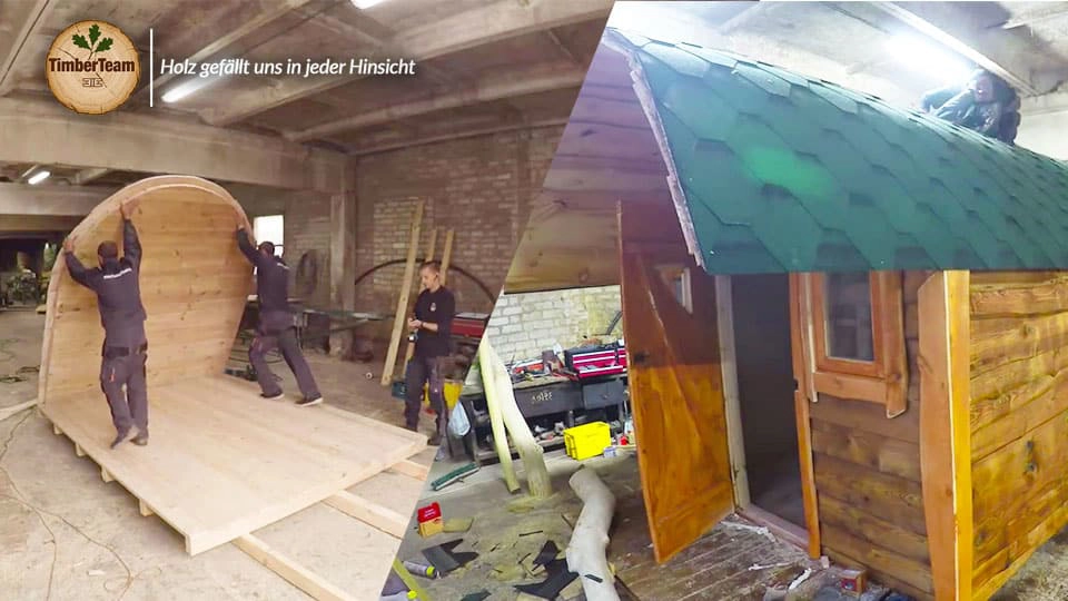 Aufbau Hobbit Haus/ Gartensauna Video TimberTeam