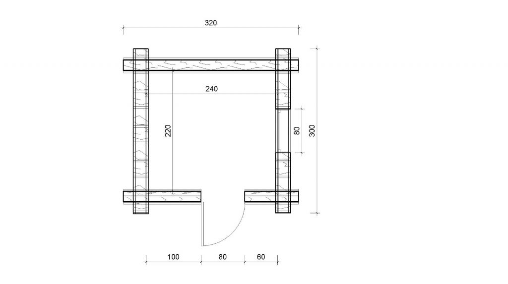 Erdsauna mit Steinsockel, Dämmung im Bausatz Skizze