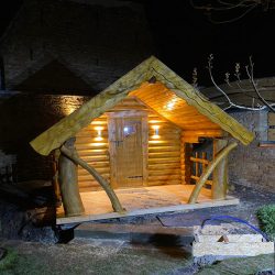 Sauna in Rundstamm-Bauweise