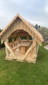 Rustikale Pavillons aus natürlichem unbehandelten Kiefern/Fichtenholz