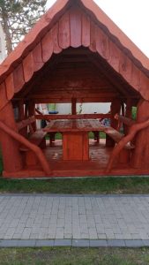 Gartenpavillon rote Holz-Lasur