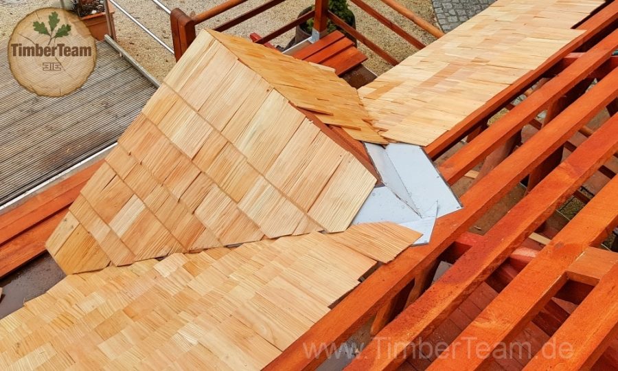 Holzpavillon Dachkonstruktion