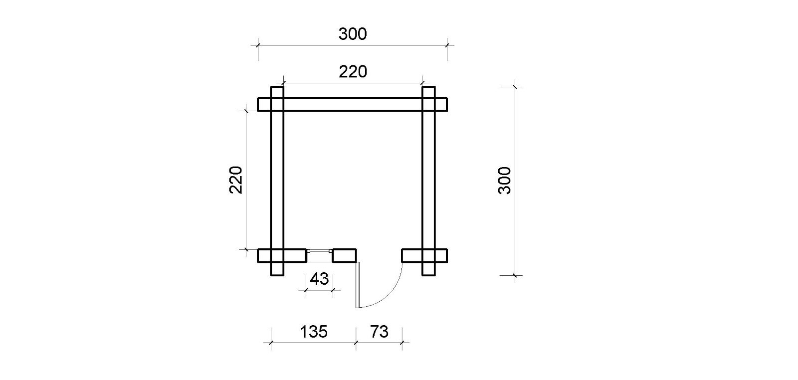 Kompakte Erdsauna mit Pultdach und Gründach Skizze