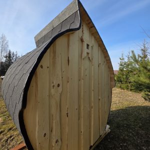 Mini Sauna - Außenansicht besondere Form