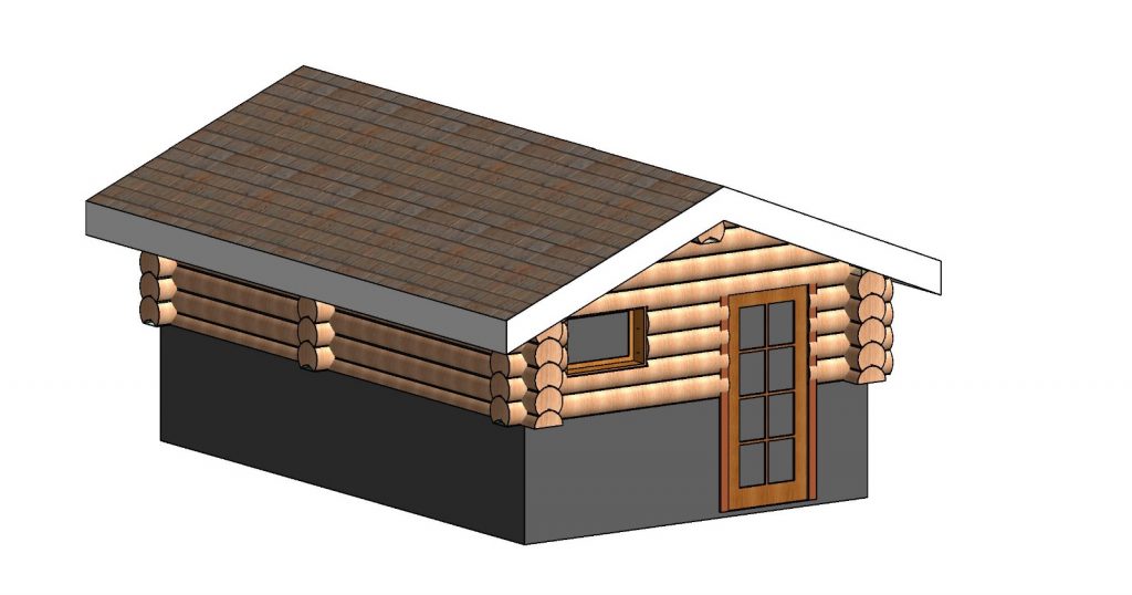Teilversenkte Erdsauna mit Vorraum Skizze