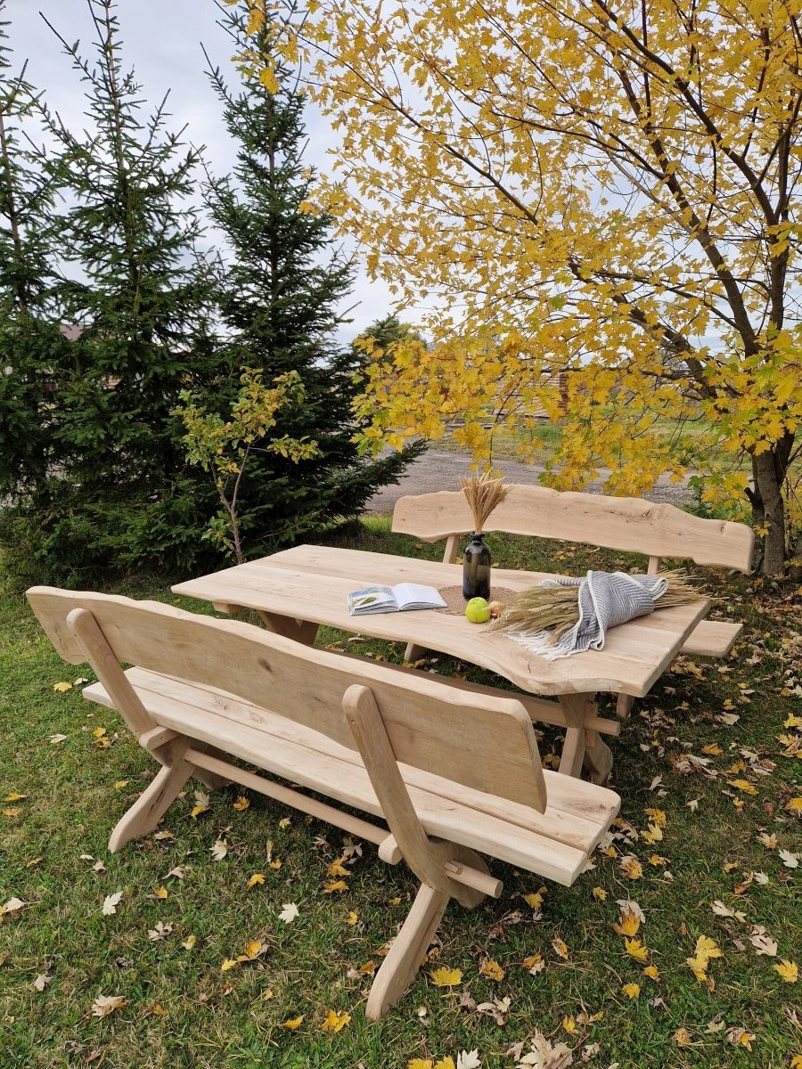Outdoor Sitzgruppe wetterfest aus Holz für Garten und Terrasse